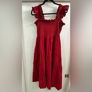 Net-a-Porter x Hill House red textured clip dot Ellie, large fits like medium